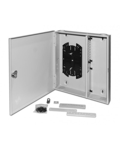 Бокс оптический универсальный настенный, от 8 до 32 портов (SC, duplex LC, ST, FC) Hyperline FO-WBX-4xSLT-W140H42-32UN-GY в Сергиевом Посаде Кросс оптический Pintop.ru