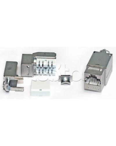 Вставка Keystone Jack RJ-45(8P8C), категория 6A, экранированная, 110 IDC, заделка с помощью NE-TOOL, белая Hyperline KJNE-8P8C-C6A-90-SH-F-WH в Сергиевом Посаде Модули Keystone Pintop.ru