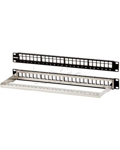 Модульная патч-панель 19, 24 порта, Flat Type, 1U, для экранированных модулей Hyperline PPBL3-19-24-SH-RM в Сергиевом Посаде Патч панель Pintop.ru