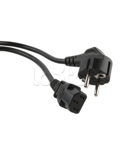 Кабель питания (Shucko - C13), 16A, угловая вилка, 3м Hyperline PWC-IEC13-SHM-3.0-BK в Сергиевом Посаде Патч-корды и пигтейлы Pintop.ru