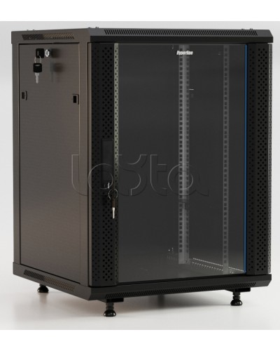 Шкаф настенный Hyperline TWB-FC-1566-GP-RAL9004 в Сергиевом Посаде Шкафы, щиты, боксы, компоненты СКС Pintop.ru