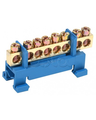 Шина нулевая изолированная с одним угловым изолятором ШНИ-6x9-8-С-С IEK (YNN10-69-8P-K07) в Сергиевом Посаде Клеммные колодки Pintop.ru