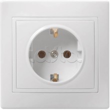 Розетка «Кварта» 2Р+Е, 1 модуль, без шторок, для скрытого монтажа IEK (ERK14-K01-16-DM)