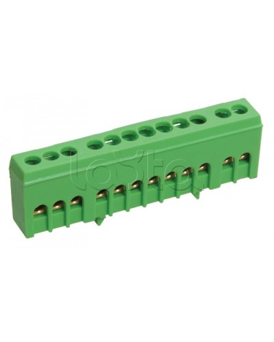 Шина ЗЕМЛЯ в корпусе изолированная на DIN-рейку ШНИ-6х9-12-К-З IEK YNN10-69-12KD-K06 в Сергиевом Посаде Клеммные колодки Pintop.ru