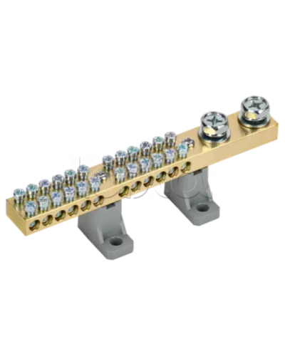 Шина N ноль на двух угл. изол. 200А ШНИ-10х18-24-L2-С IEK (YNN30-24-C2-K03) в Сергиевом Посаде Клеммные колодки Pintop.ru