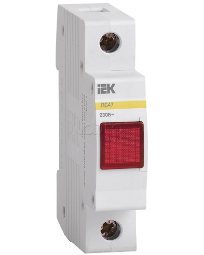 Лампа сигнальная красная DIN 1P неон ЛС-47 IEK MLS10-230-K04 в Сергиевом Посаде Оповещатели Pintop.ru