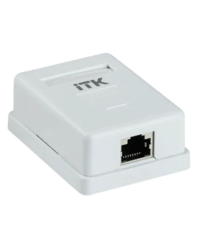 Настенная розетка, разъем RJ-45 (8P8C) категории 5е, FTP 1-порт ITK (CS2-1C5EF-12) в Сергиевом Посаде Розетки компьютерные и телефонные Pintop.ru