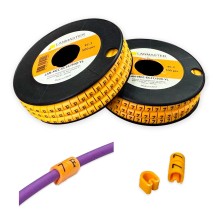 Клипса маркировочная на кабель диаметром 3.6–7.4 мм, символ "7", 500 шт., желтая LANMASTER LAN-MCC-EC27/500-YL