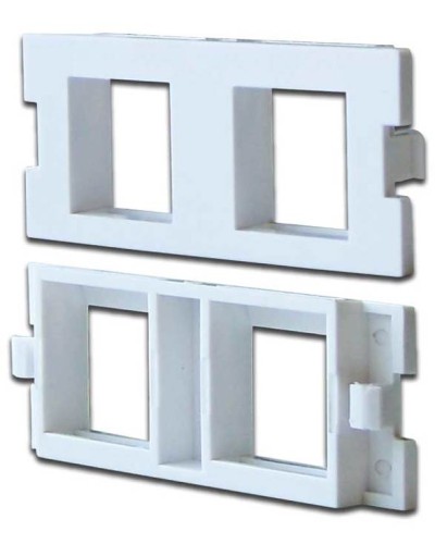 Вставка модульная на 2 кейстоуна в розетку LAN-MB, белая LANMASTER (LAN-MBP-2OK-WH) в Сергиевом Посаде Проходные адаптеры и розетки оптические Pintop.ru