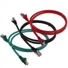 Патч-корд LSZH FTP кат.6, 15 м, черный LANMASTER LAN-PC45/S6-15-BK