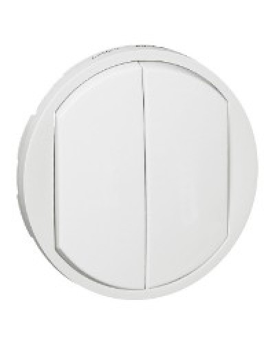 Лицевая панель для выключателя двойного белый Celiane Legrand 068002 в Сергиевом Посаде Аксессуары для кабель-канала Pintop.ru