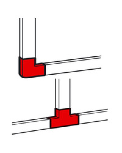 Угол плоский/отвод Т-образный для кабель-канала METRA Legrand (638199) в Сергиевом Посаде Аксессуары для кабель-канала Pintop.ru