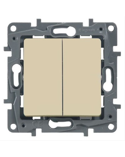 Выключатель двухклавишный 10 AX 250 В слоновая кость Etika Legrand 672302 в Сергиевом Посаде Аксессуары для кабель-канала Pintop.ru