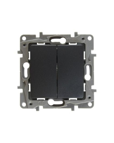 Переключатель двухклавишный Etika Plus 10 AX 250 В антрацит Legrand 672612 в Сергиевом Посаде Аксессуары для кабель-канала Pintop.ru