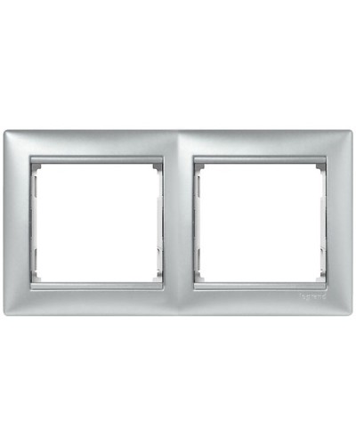 Рамка 2 поста горизонтальный монтаж алюминий Valena Legrand 770152 в Сергиевом Посаде Аксессуары для кабель-канала Pintop.ru