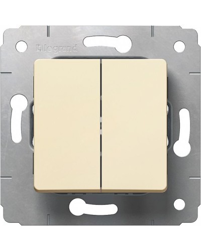 Выключатель двухклавишный автоматические клеммы 10 А 250 В слоновая кость Cariva Legrand 773758 в Сергиевом Посаде Аксессуары для кабель-канала Pintop.ru