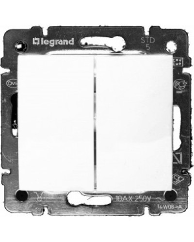 Переключатель на два направления двухклавишный Valena 10 AX 250 В белый Legrand 774408 в Сергиевом Посаде Аксессуары для кабель-канала Pintop.ru