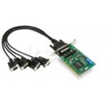 Плата 4-х портовая промышленная RS-232/422/485 для шины Universal PCI + кабель Moxa CP-134U-DB9M
