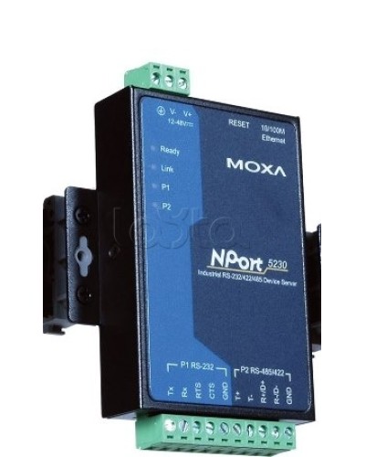 Сервер 2-портовый RS-232 + RS-422/485 в Ethernet Moxa NPort 5230-T в Сергиевом Посаде Дополнительное оборудование для ОПС Pintop.ru