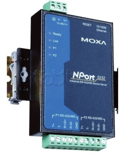 Сервер 2-портовый RS-422/485 в Ethernet Moxa NPort 5232I в Сергиевом Посаде Дополнительное оборудование для ОПС Pintop.ru