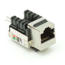 Модуль-вставка типа Keystone, Кат.5e (Класс D), 100МГц, RJ45/8P8C, 110/KRONE, T568A/B, экранированный, металлик, уп-ка 10шт. NETLAN EC-UKJ-SD2-MT-10