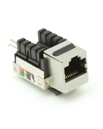 Модуль-вставка типа Keystone, Кат.5e (Класс D), 100МГц, RJ45/8P8C, 110/KRONE, T568A/B, экранированный, металлик, уп-ка 10шт. NETLAN EC-UKJ-SD2-MT-10 в Сергиевом Посаде Коннекторы Pintop.ru