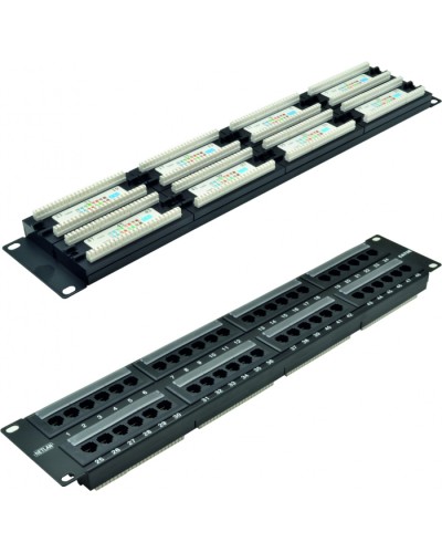 Панель коммутационная 19, 2U, 48 портов,Кат.5e NETLAN EC-URP-48-UD2 в Сергиевом Посаде Патч панель Pintop.ru