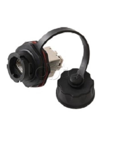 Индустриальный модуль-вставка NIKOMAX, Кат.6a (Класс Ea), 500МГц, RJ45/8P8C, 110/KRONE, T568A/B, экранированный, IP67, с защитной крышкой, черный NIKOMAX (NMC-KJSA2-IS-BK) в Сергиевом Посаде Модули Keystone Pintop.ru