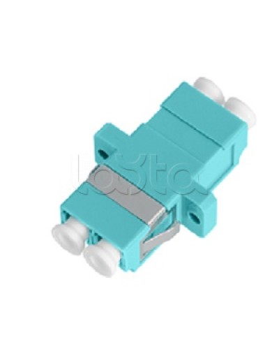 Адаптер NIKOMAX волоконно-оптический, соединительный, многомодовый, стандарта OM3, LC/UPC-LC/UPC, двойной, пластиковый, без шторки, с фланцами, аква, уп-ка 2шт. NIKOMAX (NMF-OA2M3-FN-LCU-LCU-AQ-2) в Сергиевом Посаде Проходные адаптеры и розетки оптические Pint