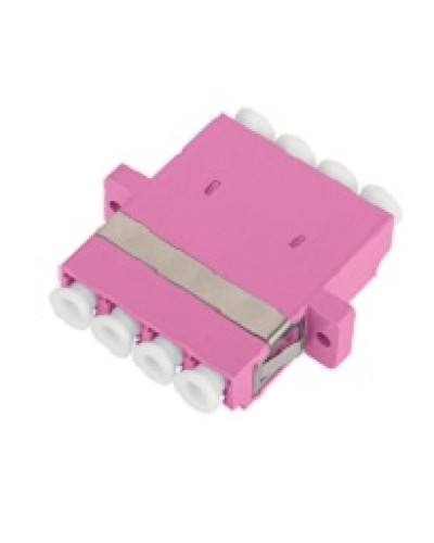 Адаптер NIKOMAX волоконно-оптический, соединительный, многомодовый, стандарта OM4, LC/UPC-LC/UPC, квадро, пластиковый, без шторки, с фланцами, маджента, уп-ка 2шт. в Сергиевом Посаде Проходные адаптеры и розетки оптические Pintop.ru