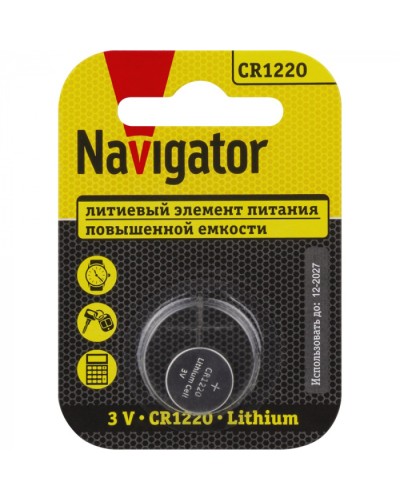 Элемент питания Navigator 93 825 NBT-CR1220-BP1 в Сергиевом Посаде Электротехническое оборудование Pintop.ru