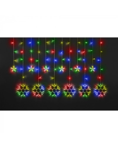 Гирлянда Navigator 95 123 NGF-D032-04 (бахрома звезды и снежинки RGBY 2.5*1м IP2 в Сергиевом Посаде Источники света(Лампы) Pintop.ru
