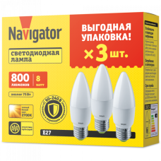 Лампа Navigator 95 322 NLL-C37-8-230-2.7K-E27-FR-PACK3