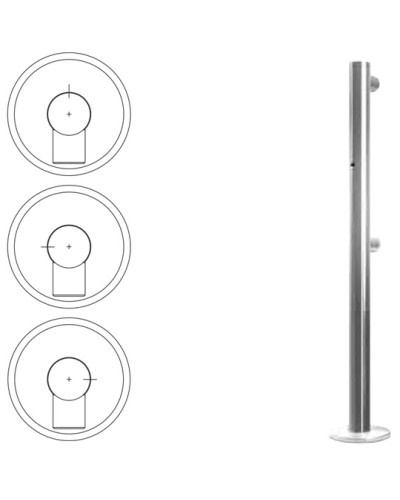 Стойка ограждения односторонняя с отверстием под фиксатор слева (антик серебро) Oxgard в Сергиевом Посаде Ограждения Pintop.ru