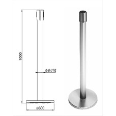 Стойка ограждения передвижная с ремнем Oxgard Стойка ограждения передвижная с ремнем (2 метра черный) (ВЗР2387.07)