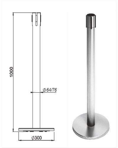 Стойка ограждения передвижная с ремнем Oxgard Стойка ограждения передвижная с ремнем (5 метров красный) (ВЗР2387.06) в Сергиевом Посаде Ограждения Pintop.ru