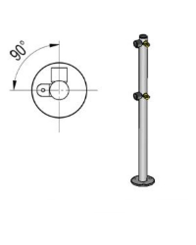 Стойка ограждения L-образная под поворотные створку и секцию 2 полупетли с крепежом, 2 муфты с крепежом слева Oxgard Стойка ограждения с 2-мя полупетлями L-образная слева (ВЗР 1996.09.11) в Сергиевом Посаде Ограждения Pintop.ru
