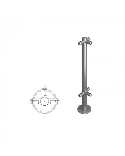 Стойка ограждения под стекло Т-образная h=800мм Oxgard Стойка ВЗР2462-00.02-08 в Сергиевом Посаде Ограждения Pintop.ru