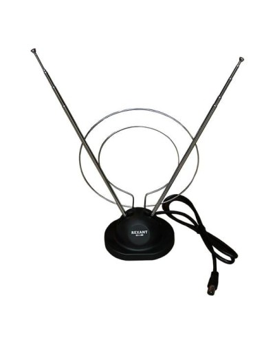 Антенна комнатная телескопическая на подставке «Усы+кольцо», RX-100 REXANT 34-0100 в Сергиевом Посаде Системы видеонаблюдения Pintop.ru