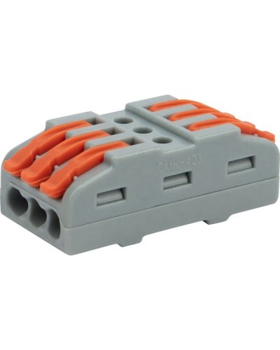 Клемма соединительная многоразовая проходная 3 полюса, серая (25 шт./уп.) REXANT (07-6263-3) в Сергиевом Посаде Монтажные материалы Pintop.ru