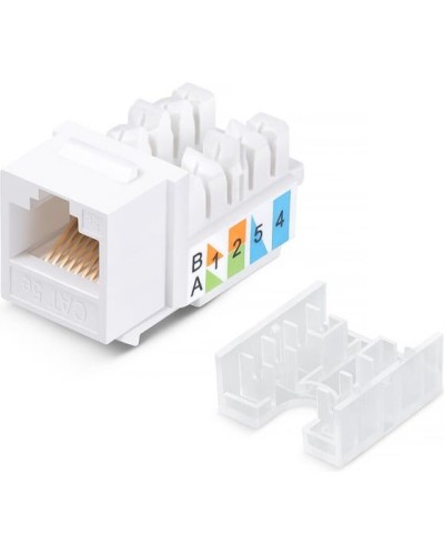 Модуль Keystone Jack RJ-45(8P8C), UTP неэкранированный, CAT 5e, тип 90 градусов, белый REXANT PRO 02-0064 в Сергиевом Посаде Модули Keystone Pintop.ru