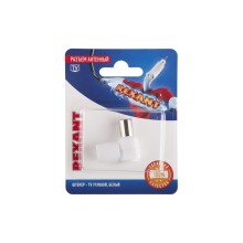 Разъем антенный, штекер TV угловой, RG-6, белый, 1 шт, REXANT 06-0014-A