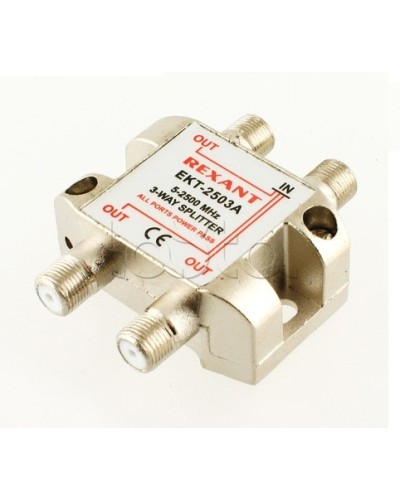 Делитель телевизионный ТВх3 под F разъём 5-2500 МГц СПУТНИК (10шт/уп) REXANT 05-6202 в Сергиевом Посаде Системы видеонаблюдения Pintop.ru