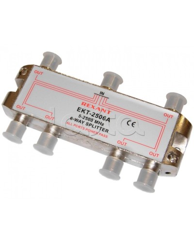Делитель телевизионный ТВх6 под F разъём 5-2500 МГц СПУТНИК (5шт/уп) REXANT 05-6204 в Сергиевом Посаде Системы видеонаблюдения Pintop.ru