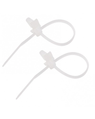 Хомут-стяжка нейлоновый, с крепежным пистоном 2.5х100 мм белый (100шт/уп) REXANT 07-0107 в Сергиевом Посаде Стяжки-хомуты Pintop.ru