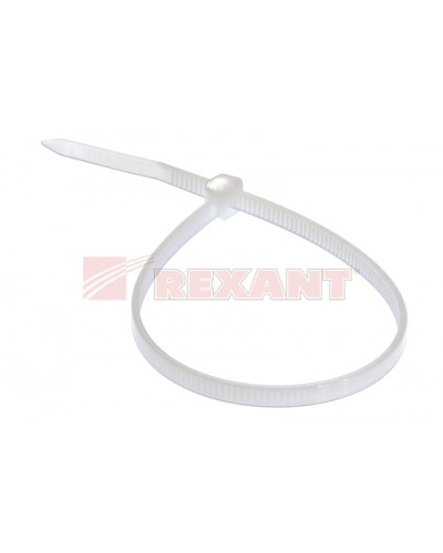 Хомут-стяжка нейлоновый 4х300 мм белый (100шт/уп) REXANT 07-0300 в Сергиевом Посаде Стяжки-хомуты Pintop.ru