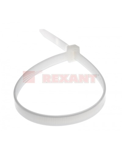 Хомут-стяжка нейлоновый, широкий 8х300 мм белый (100шт/уп) REXANT 07-0302 в Сергиевом Посаде Стяжки-хомуты Pintop.ru