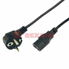 Шнур сетевой Евро 0.75мм² 1.8М (PVC) (с заземлением) (10шт/уп) REXANT 11-1131