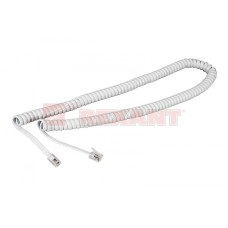 Шнур витой трубочный телефонный белый 7 м (10шт/уп) REXANT 18-2071