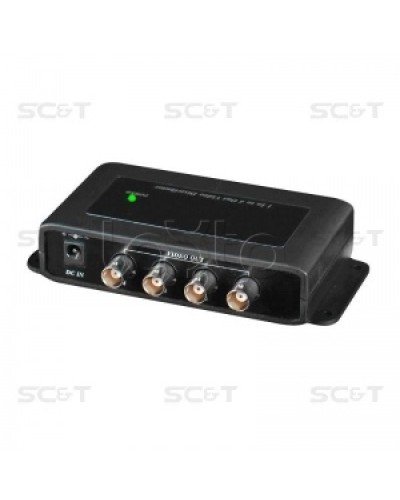Усилитель-разветвитель видеосигнала HDCVI / TVI / AHD (1вх./4вых.) SC&T CD104HD в Сергиевом Посаде Видеоусилители, Модуляторы, Делители Pintop.ru